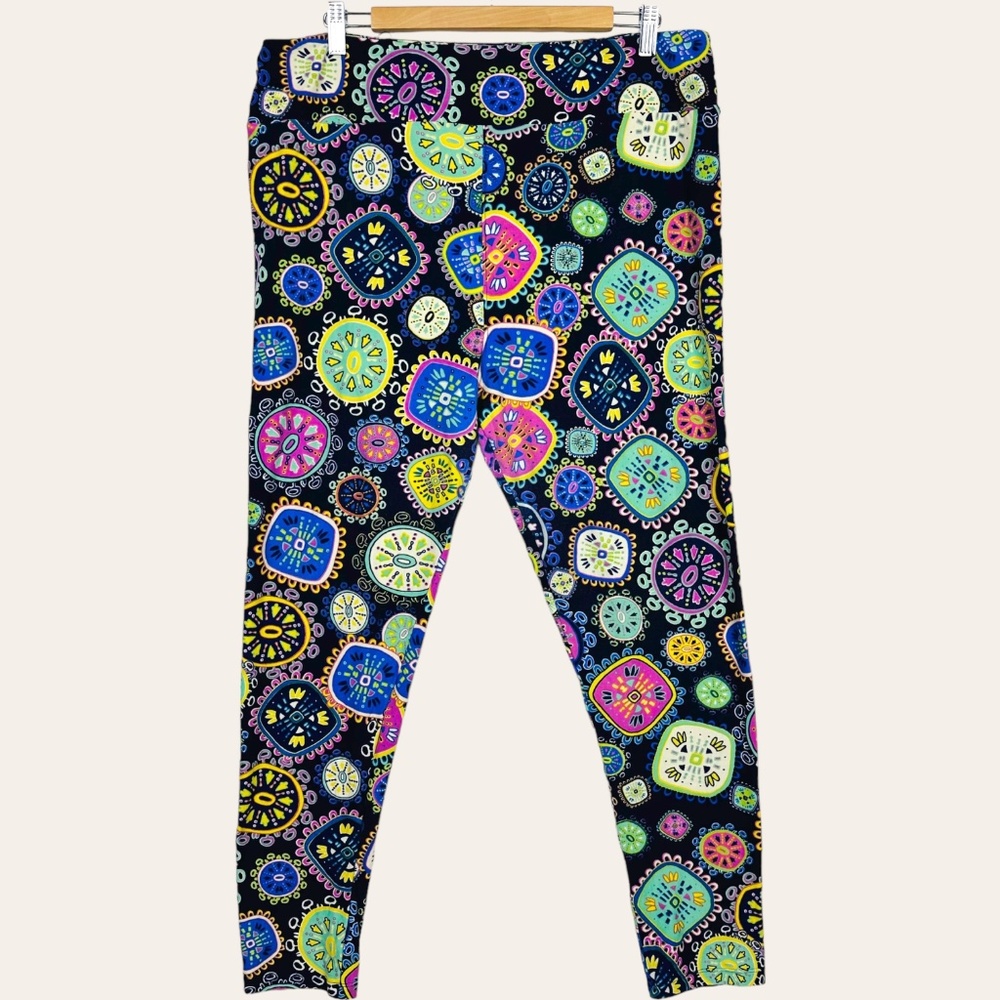 Lularoe Patchwork Geometric Multicolored High Ris… - image 2